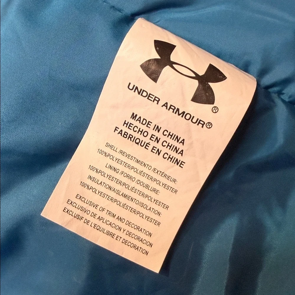 Under Armour Cold Gear Youth XL Navy and Charcoal Hooded Loose Jacket Nearly New